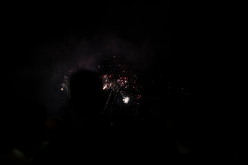 fireworks in the night sky