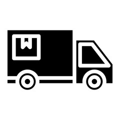 delivery truck glyph 