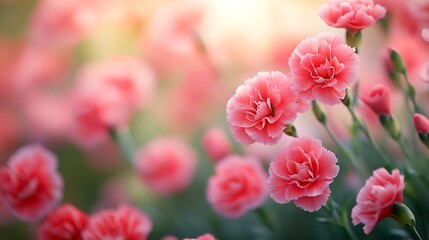Pink garden carnation flower Dianthus caryophylla Beautiful shot of carnation red dianthus flower stock images : Generative AI