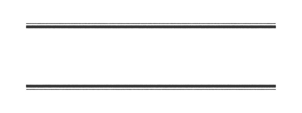 手書きのシンプルな直線の飾り罫 - 二重の黒いラインの文字装飾のフレーム素材 - 子持ち罫
