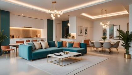 Photo interior modern design room 3d illustration