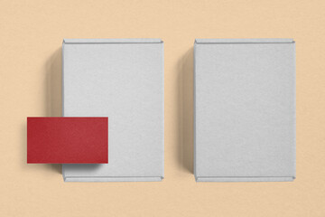Fototapeta premium Kraft box png mockup, transparent packaging for small business