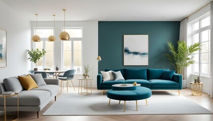 Fototapeta premium Photo interior modern design room 3d illustration