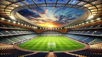 Cricket stadium in the night