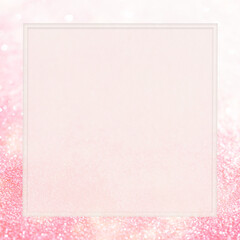 Square frame on pink glittery background transparent png