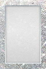 Silver glittery rectangle frame transparent png
