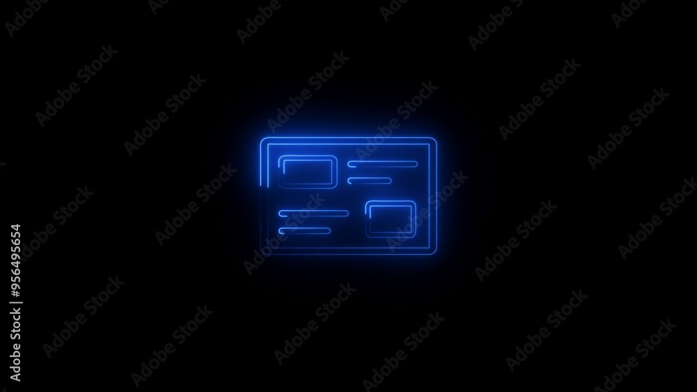 Poster neon glow booklet page icon vector in thin line style. outline symbol for reference, paper, document