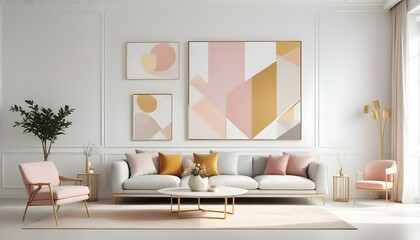 Photo interior modern design room 3d illustration