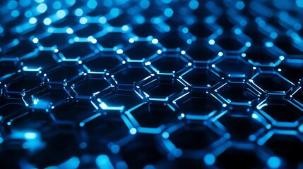 Obraz premium Abstract blue honeycomb pattern with a 3D effect.