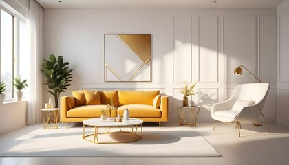 Photo interior modern design room 3d illustration