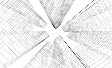Abstract architectural drawing vector illustration