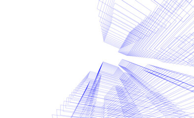 Abstract architectural drawing vector illustration