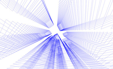 Abstract architectural drawing vector illustration