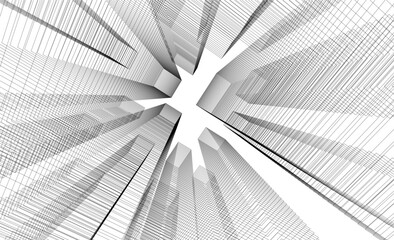 Abstract architectural drawing vector illustration
