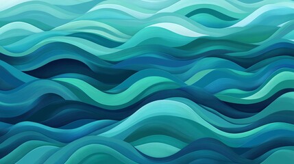 Fototapeta premium Abstract ocean waves in blue and green colors.