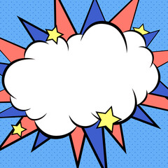 Cloud cartoon effect speech bubble design element