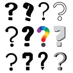 question mark symbol icon set 