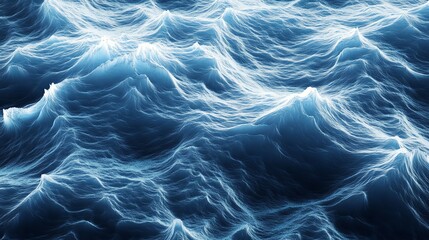 Fototapeta premium Abstract digital painting of ocean waves.