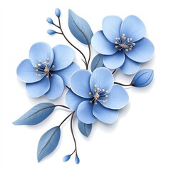 Delicate blue flowers with soft petals and intricate details, perfect for adding a touch of elegance to any design.