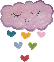 Cute Sun, Clouds and Rainbow Watercolour Illustration for kids nursery room pattern and design