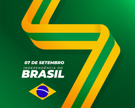 September 7th, Brazilian Independence Day green and yellow flag 7 de setembro, dia da independ&ecirc;ncia do Brasil bandeira verde e amarela