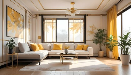 Photo interior modern design room 3d illustration