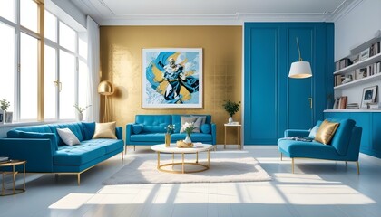 Photo interior modern design room 3d illustration