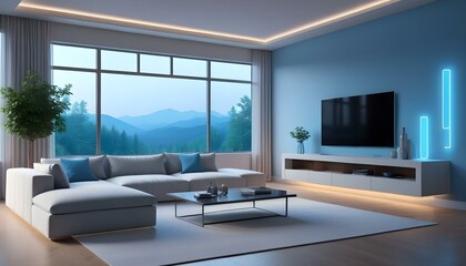 Photo interior modern design room 3d illustration
