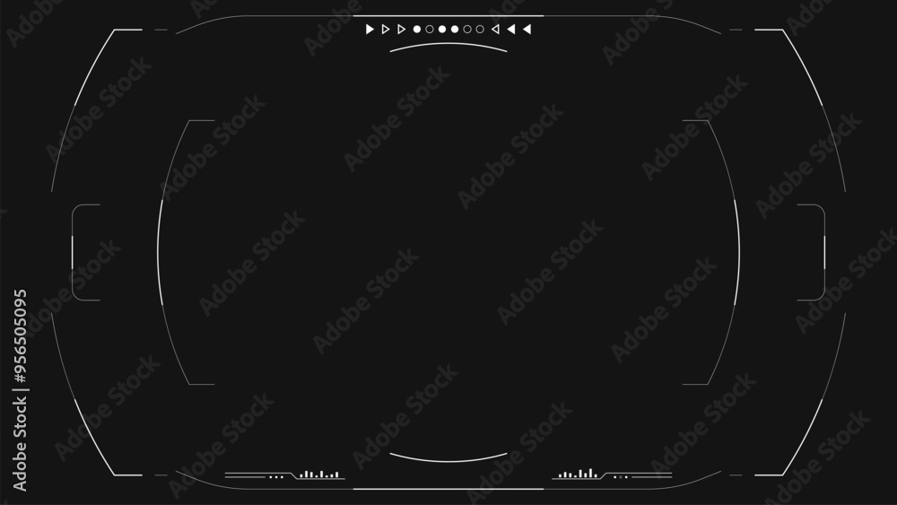 Poster video camera viewfinder overlay. 4k template for drone or futuristic cam rec. camera frame vector te