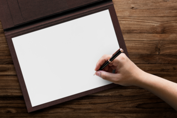Certificate png mockup on a folder
