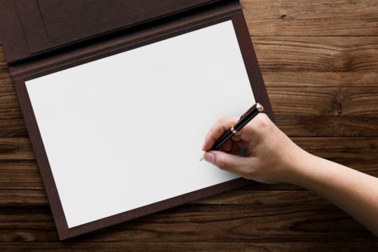 Certificate png mockup on a folder