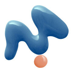 Blue color paint irregular png shape creative art graphic element