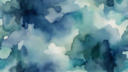 Abstract wavy watercolor background of a green gradient color from dark green to light green diffused in the picture with random patterns
