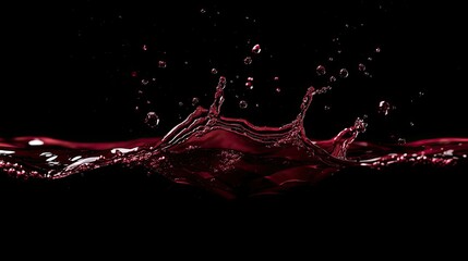 Close-up of a red liquid splash against a black background.