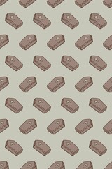 Halloween Coffin seamless pattern background