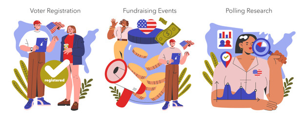 Election Race. Flat Vector Illustration