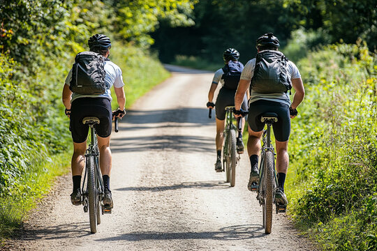 Cycling trip on a country road
