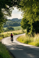 Obraz premium Cycling trip on a country road
