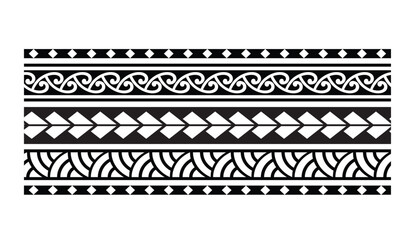 Polynesian tattoo tribal band design. Samoan tattoo tribal ornament border.
 Decorative seamless pattern.