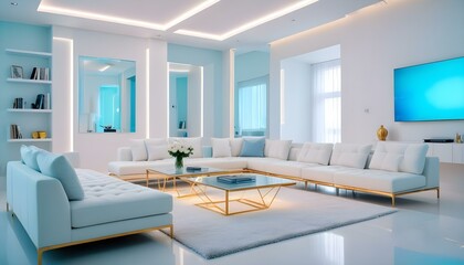 Photo interior modern design room 3d illustration