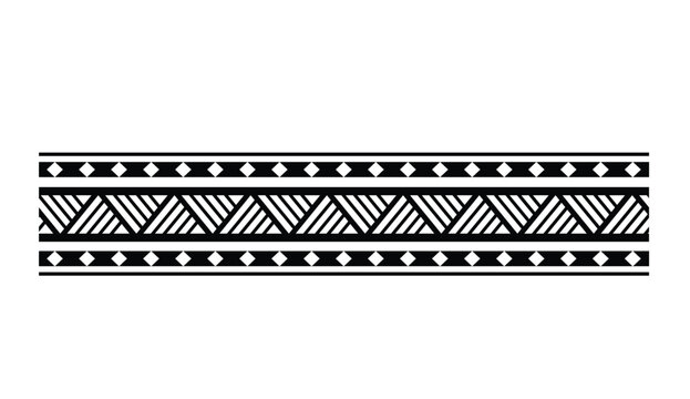 Polynesian tattoo tribal band design. Samoan tattoo tribal ornament border.
 Decorative seamless pattern.