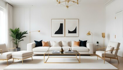 Photo interior modern design room 3d illustration