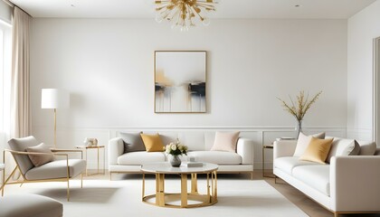 Fototapeta premium Photo interior modern design room 3d illustration