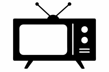 tv vector silhouette, Black television icon, television silhouette vector illustration