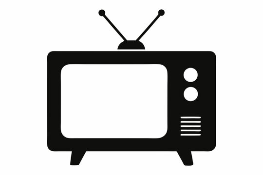 recommend clip art: tv vector silhouette, Black television icon, television silhouette vector illustration