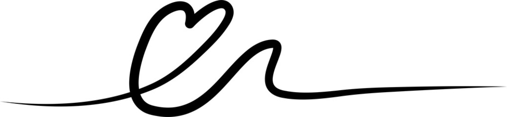 Heart continuous line drawing. Decorative design