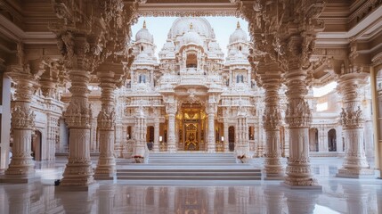 Obraz premium The BAPS Hindu Mandir is a traditional Hindu Temple built by the BAPS Swaminarayan Sanstha