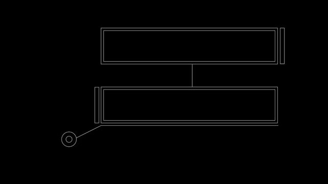 HUD frame element animation 4k. White on a black background