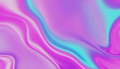 Obraz premium Colorful Iridescent holographic Wave Pattern background, with grainy noise effect texture abstract purple and blue fluid shapes against a light background
