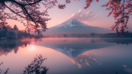 Mount Fuji with Cherry Blossom
